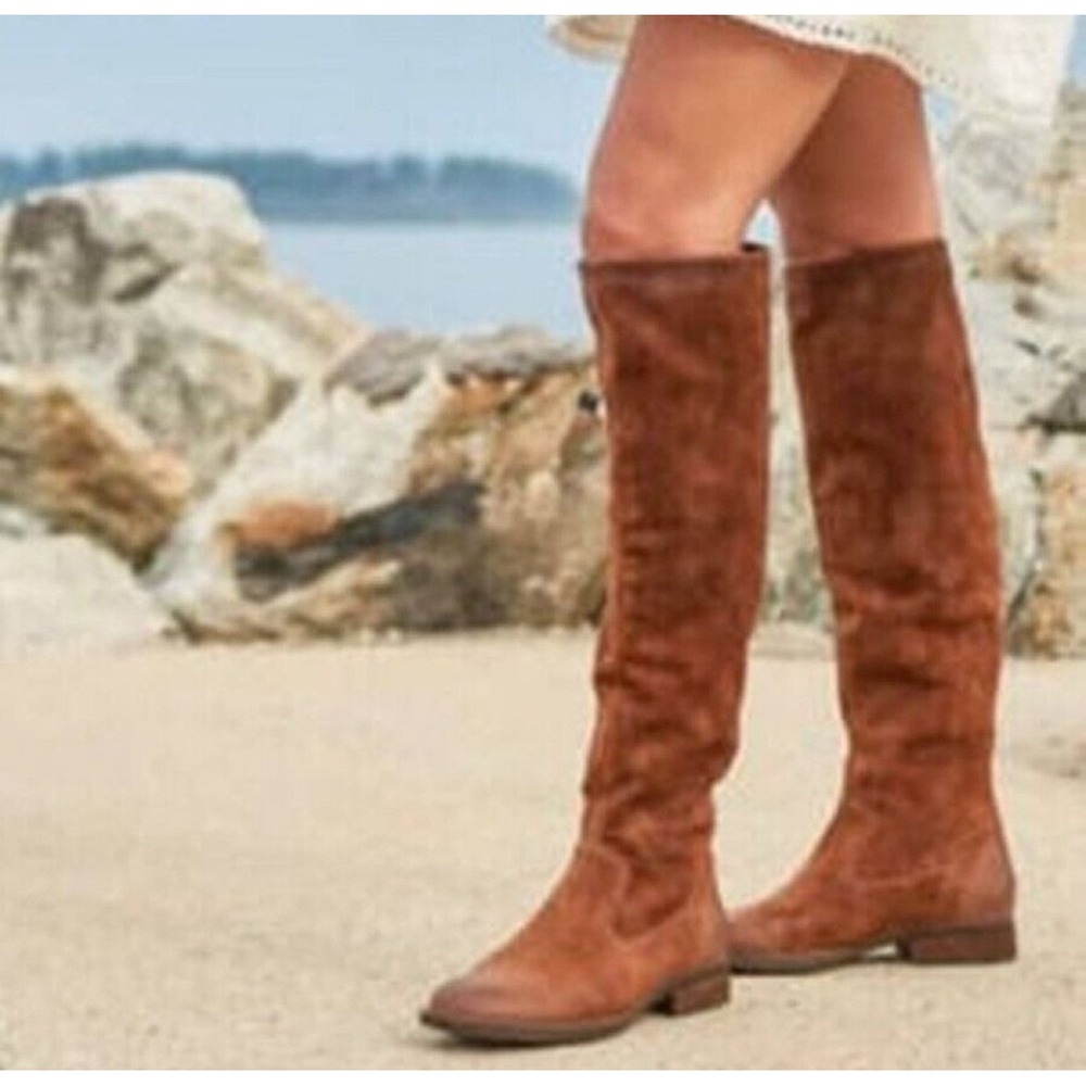 Born Knee Boots Women's 7 Rust Copper‎ Borman Leather Winter Western Heritage